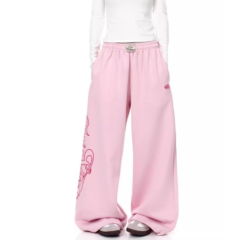 Monogram Print Wide Sweat Pants MW10288