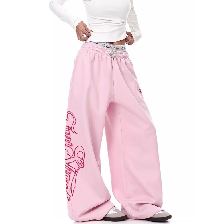 Monogram Print Wide Sweat Pants MW10288