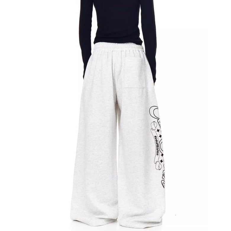Monogram Print Wide Sweat Pants MW10288