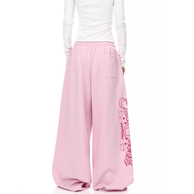 Monogram Print Wide Sweat Pants MW10288