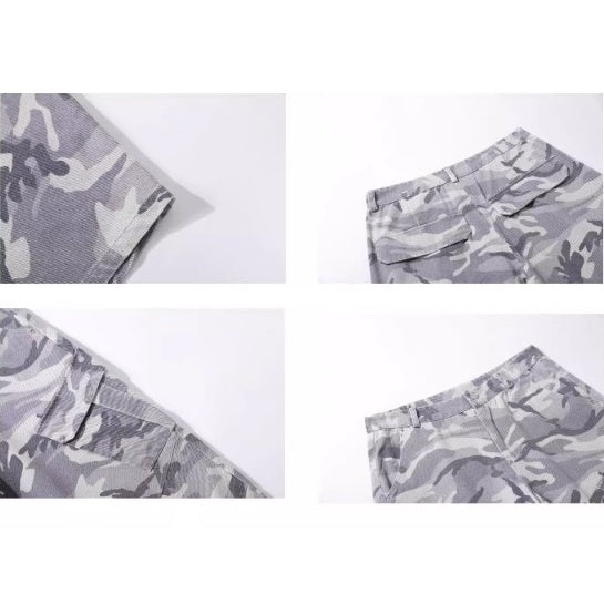Camouflage Wide Curve Cargo Pants MW10191