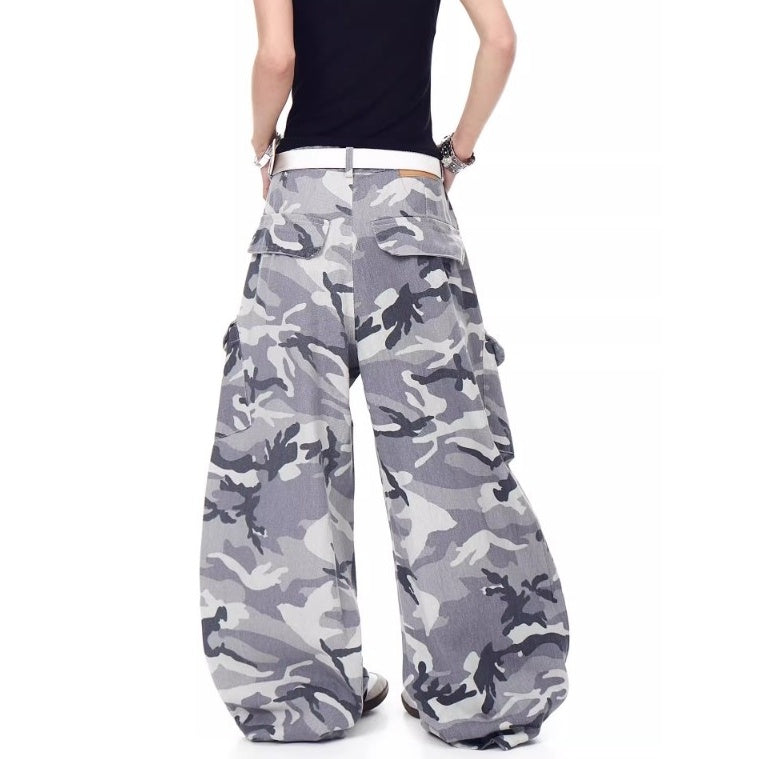 Camouflage Wide Curve Cargo Pants MW10191
