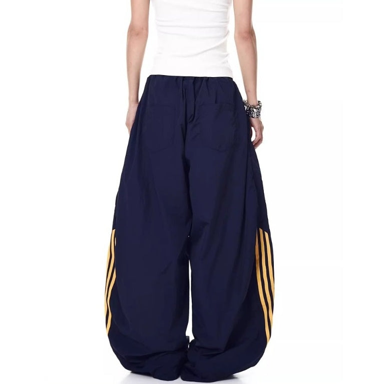 Three-bar Contrast Loose Curve Pants MW10193