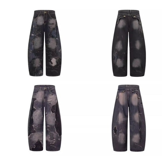 Heavy Embroidery Stitching Curve Jeans MW10196