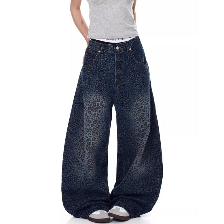 Leopard Print Wide Curve Jeans MW10201