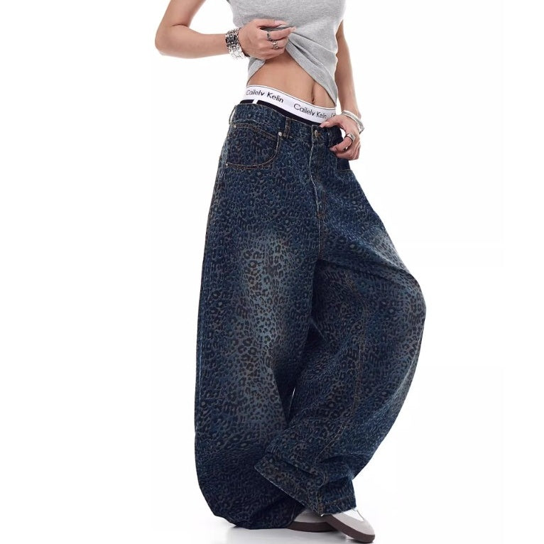 Leopard Print Wide Curve Jeans MW10201