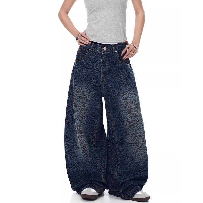 Leopard Print Wide Curve Jeans MW10201