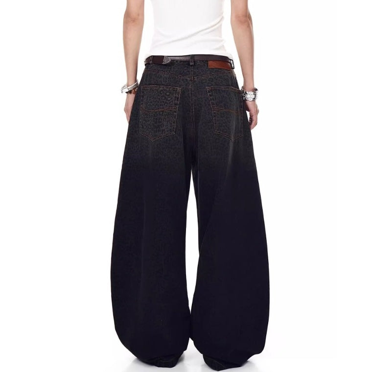 Leopard Print Wide Curve Jeans MW10201