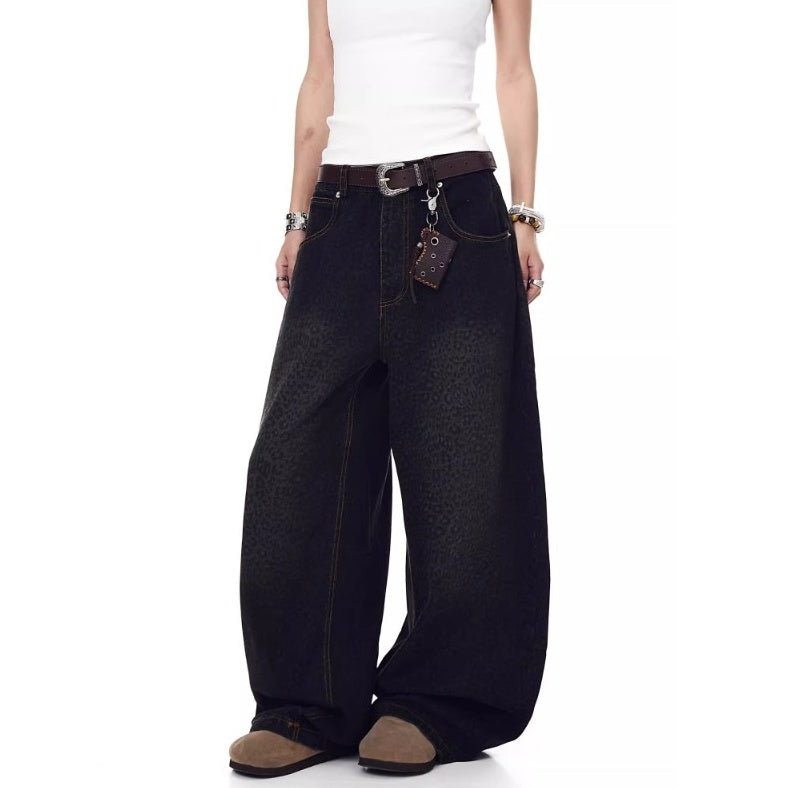 Leopard Print Wide Curve Jeans MW10201