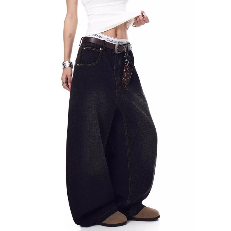 Leopard Print Wide Curve Jeans MW10201
