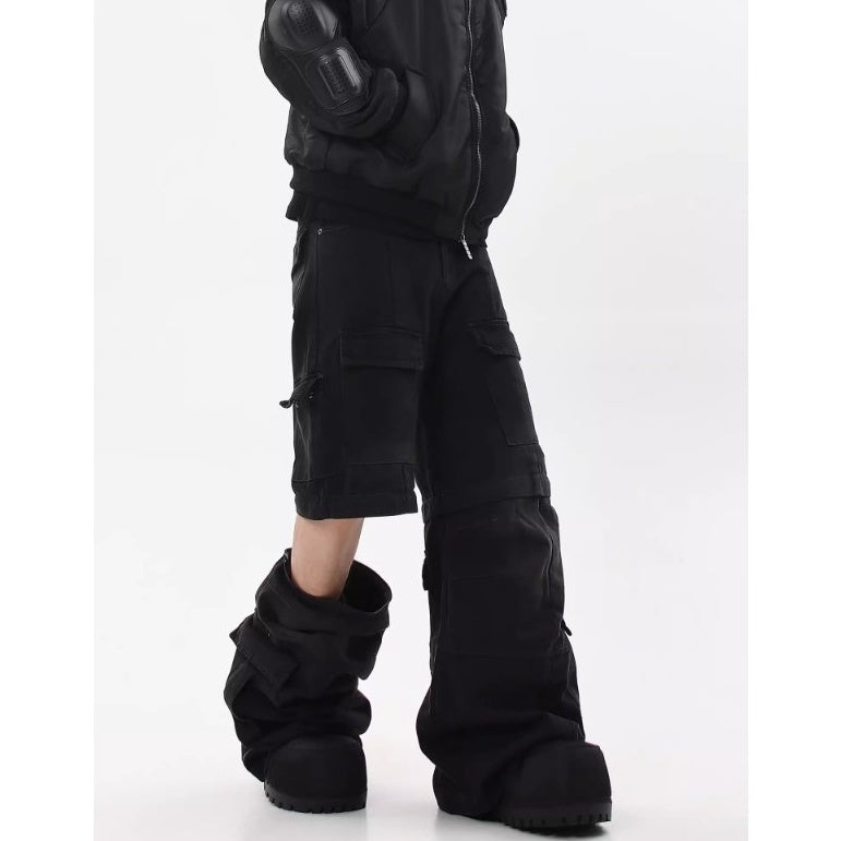 Detachable Baggy Multi-pocket Cargo Jeans MW10202