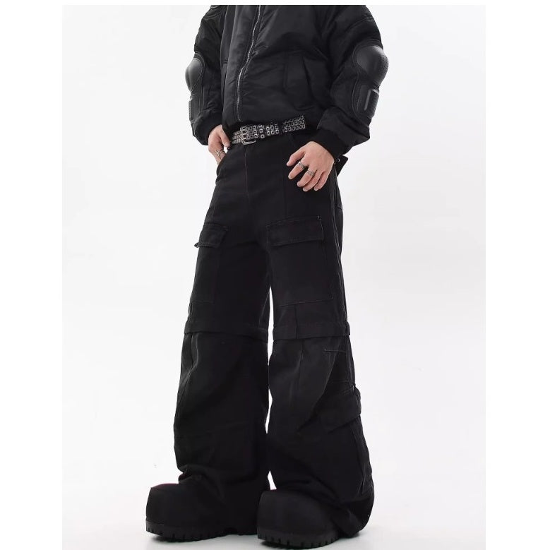 Detachable Baggy Multi-pocket Cargo Jeans MW10202