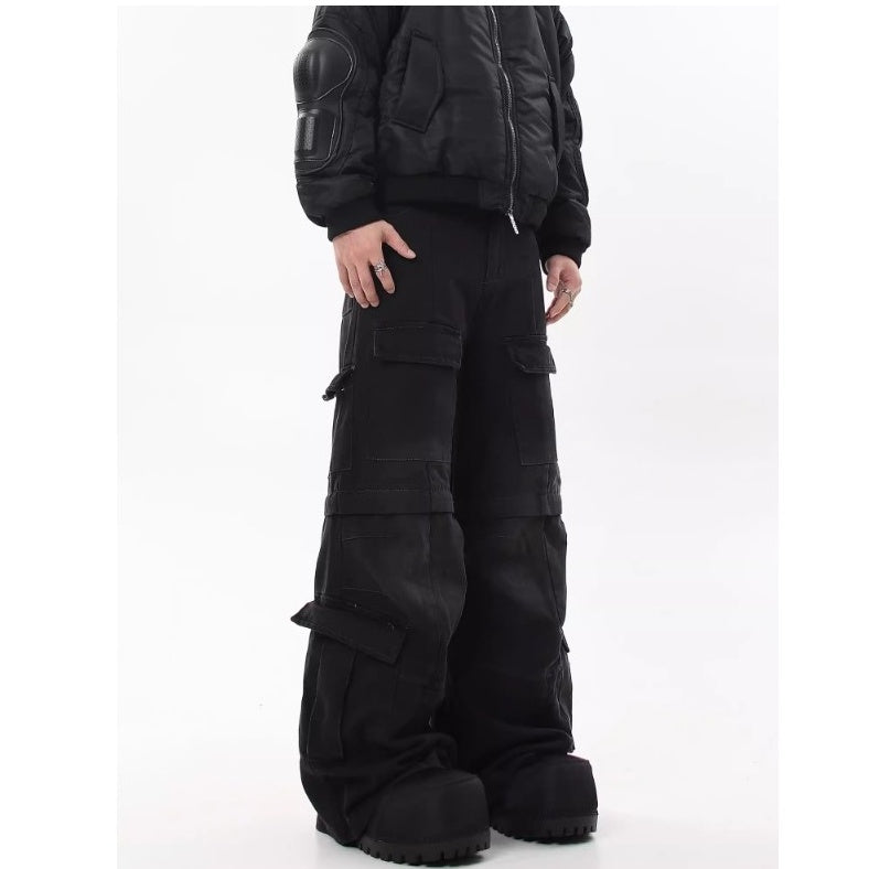 Detachable Baggy Multi-pocket Cargo Jeans MW10202