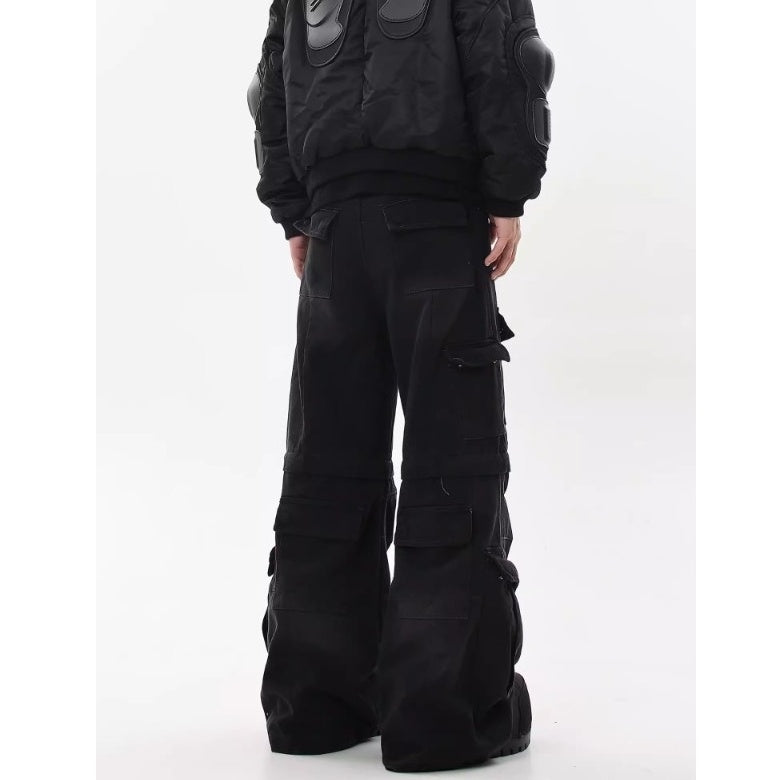 Detachable Baggy Multi-pocket Cargo Jeans MW10202