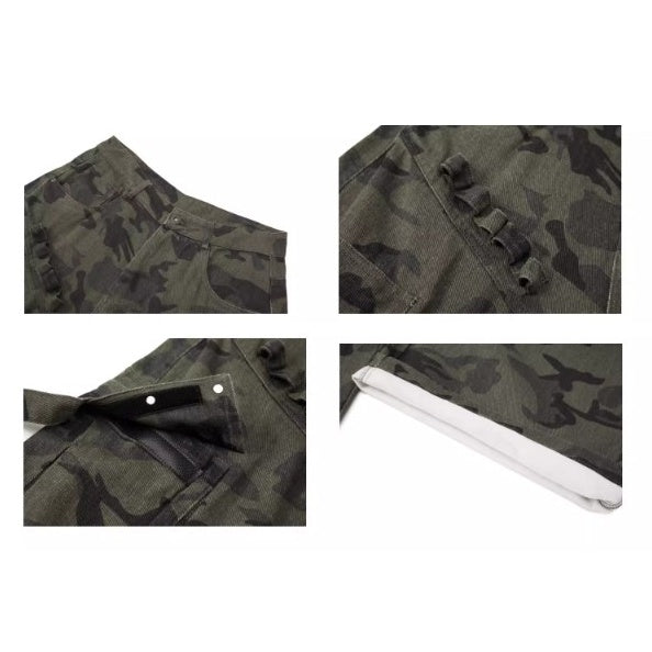 Camouflage Wide Cargo Curve Pants MW10204