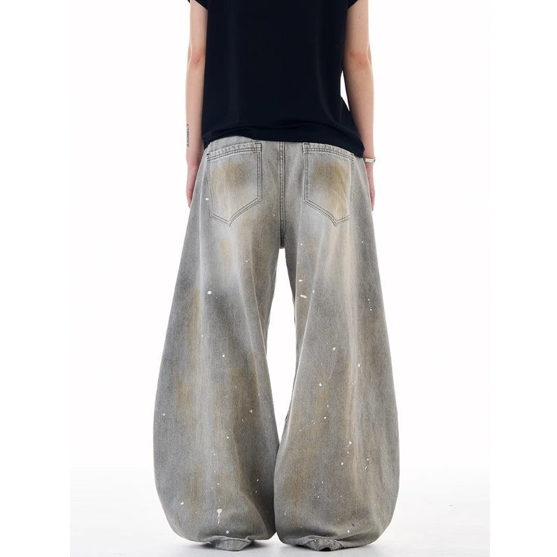 Ripped Ink-splashed Curve Jeans MW10225