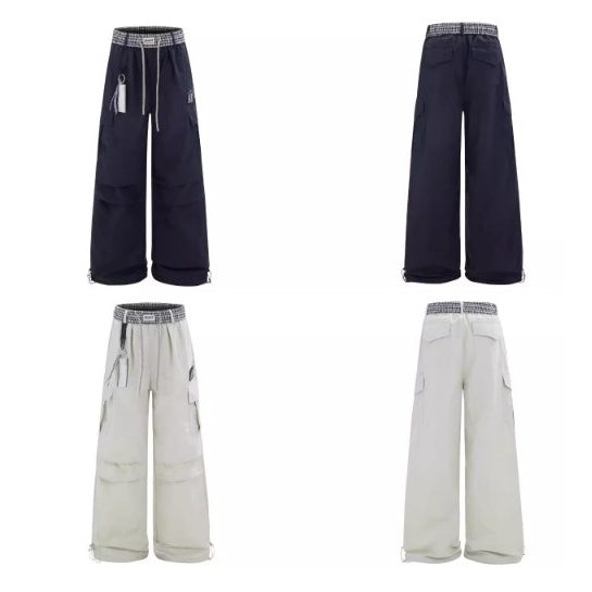 Check Panel Waist Paratrooper Pants MW10227