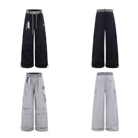 Check Panel Waist Paratrooper Pants MW10227
