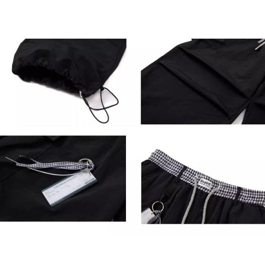 Check Panel Waist Paratrooper Pants MW10227