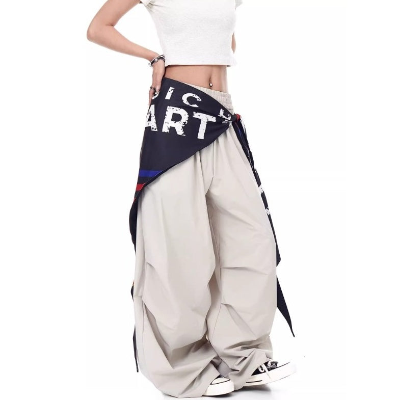 Cargo Paratrooper Curve Pants With Hip Curtain Scarf BK7005