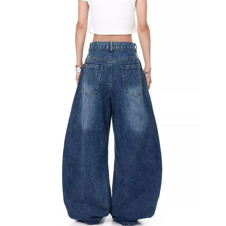 Three-Bar Splicing Wide-leg Curve Jeans MW10244
