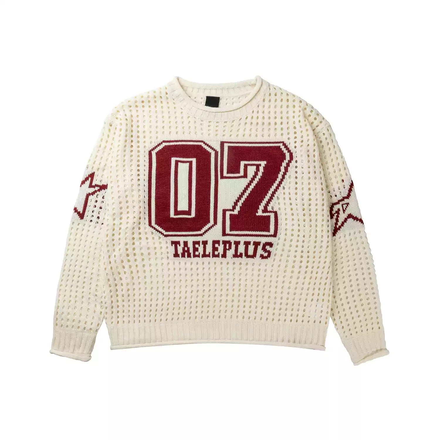 Cut-out Crew Neck Number Sweater MW9520