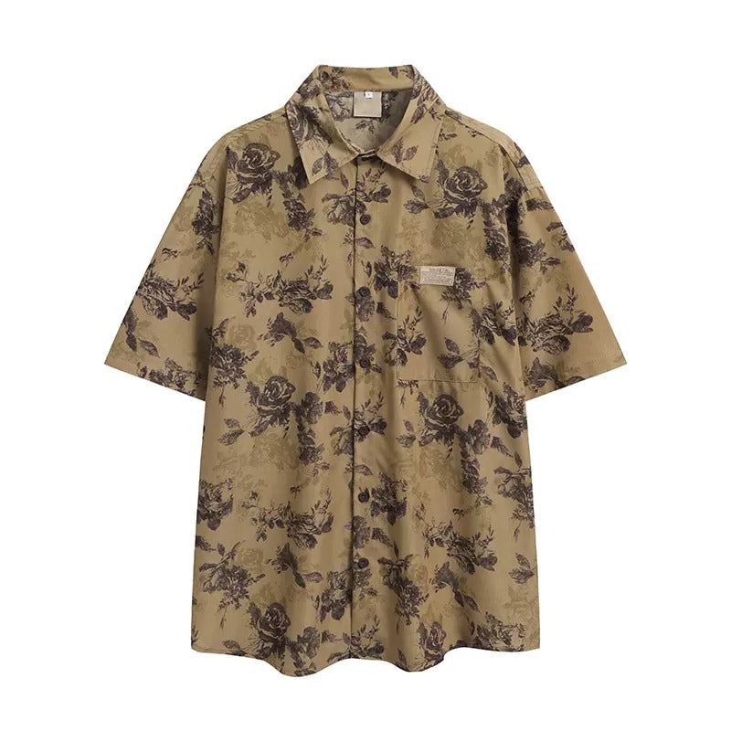 Vintage Floral Short Sleeve Shirt MR8020