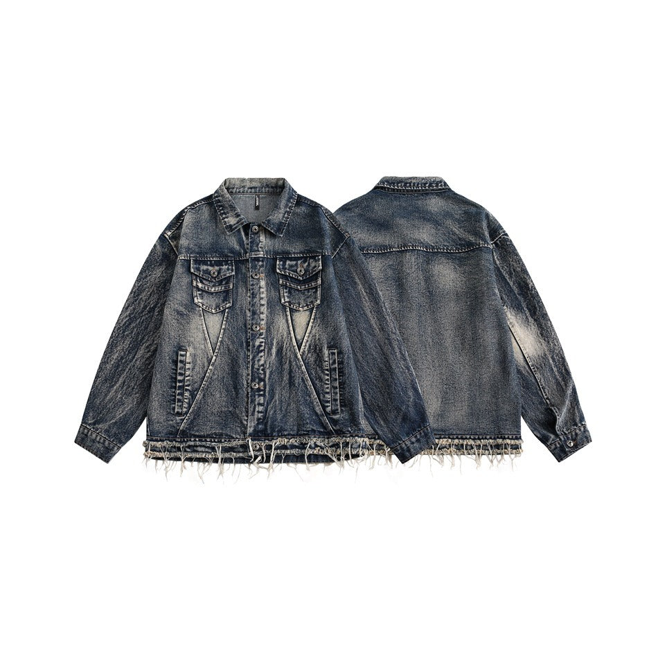 Row Edge Heavy Wash Loose Denim Jacket BX003