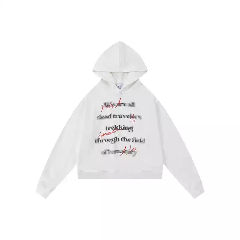 Blur Letter Print Hoodie HG7176