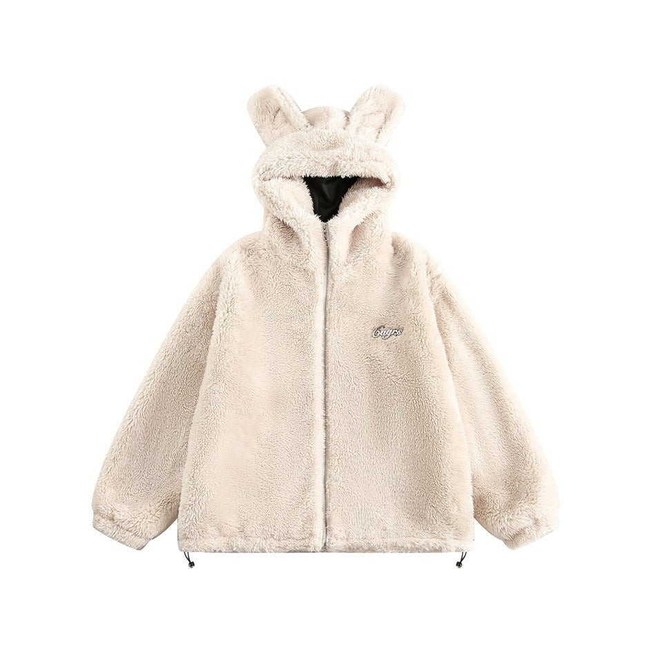 Cute Bunny Ears Hooded Fleece Jacket SP7002