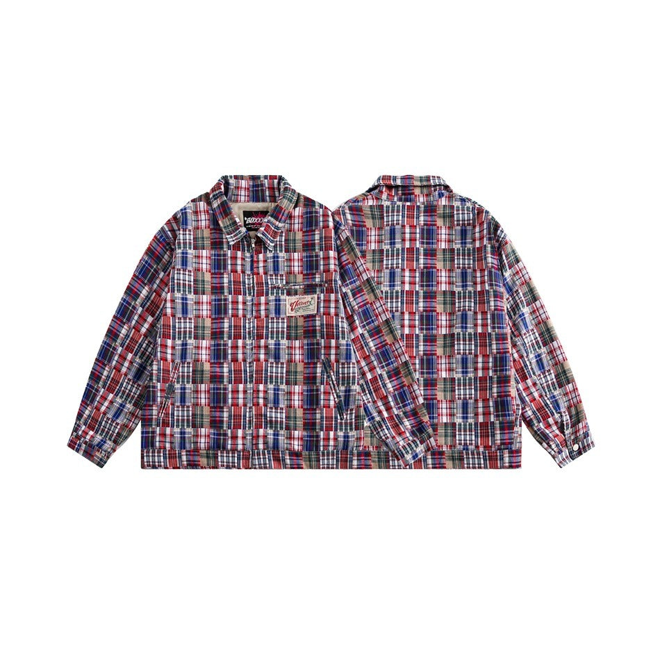 Madras Patchwork Plaid ZIP-Up Jacket BX007