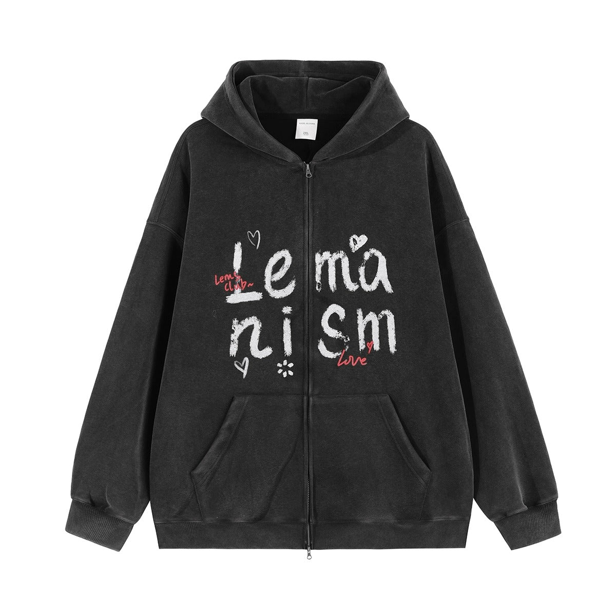 Graffiti Broken Letters Hooded Sweat Parka MW9411