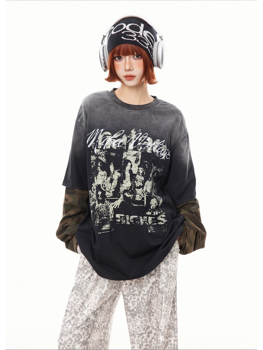 グラデーションウォッシュフェイクレイヤードTシャツ MW10423