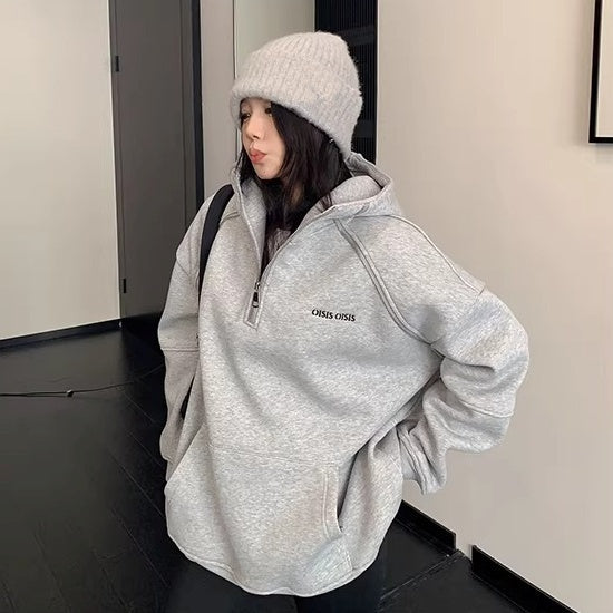 Unique Zipper Design Sweat Hoodie OS2078