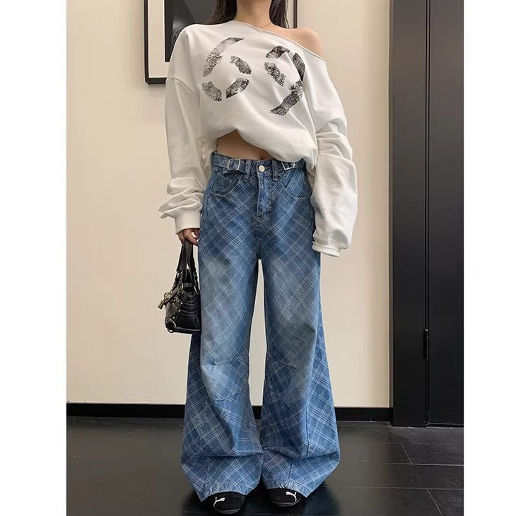 Bias Check Loose Curve Jeans OS2082