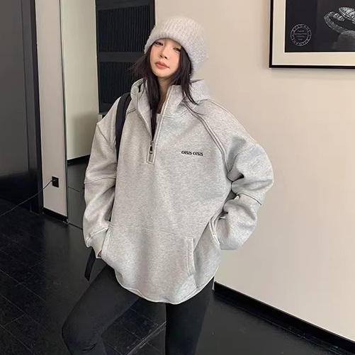 Unique Zipper Design Sweat Hoodie OS2078