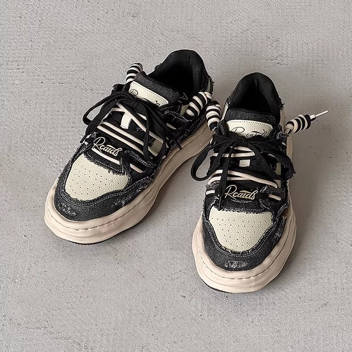 Washed Canvas Invisible Heightened Thick-soled Sneaker FG2002