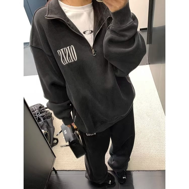 【上下別売り】Logo Embroidery Relaxation Sweat Set-up OS2079