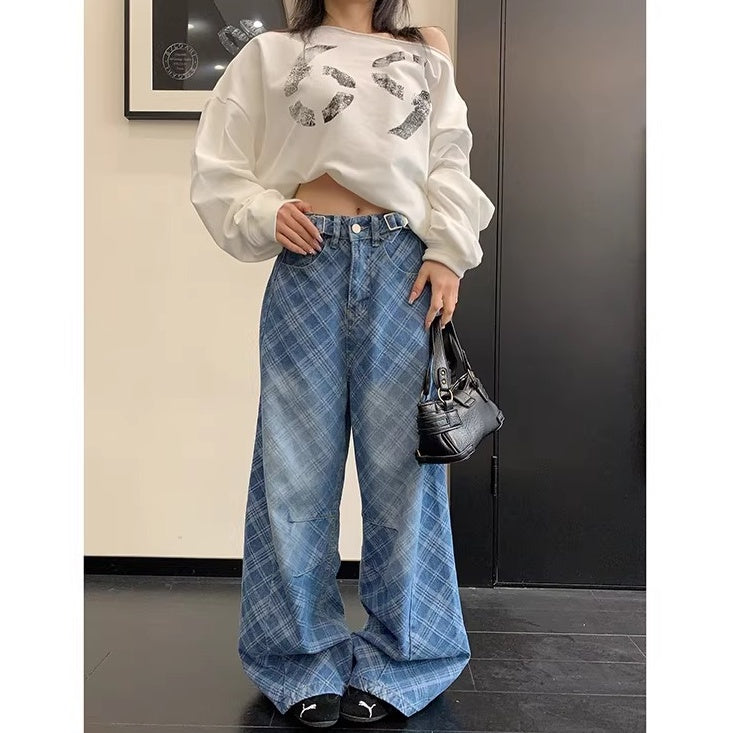 Bias Check Loose Curve Jeans OS2082