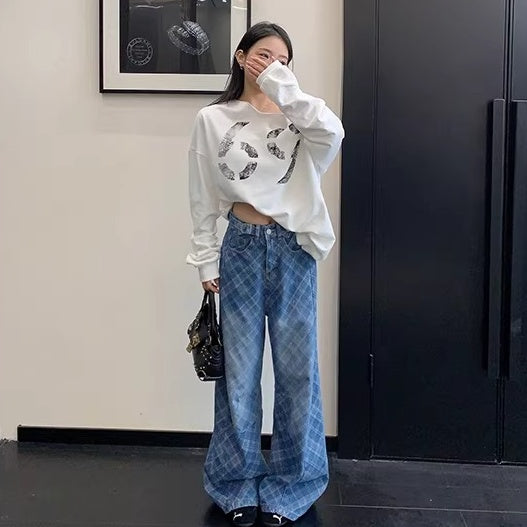 Bias Check Loose Curve Jeans OS2082