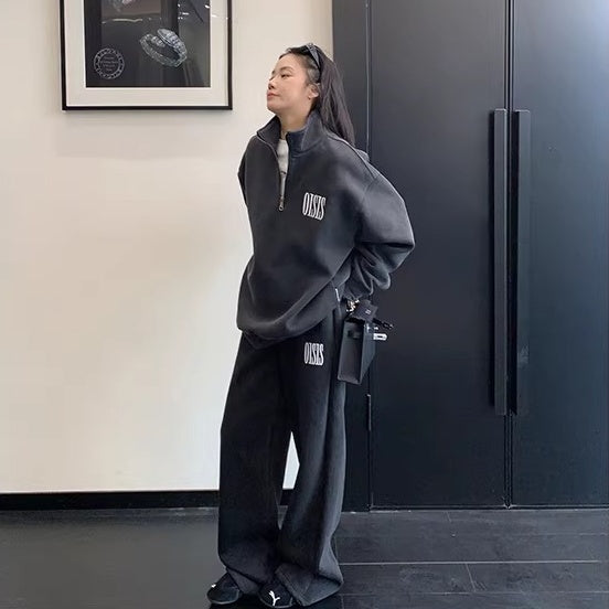 【上下別売り】Logo Embroidery Relaxation Sweat Set-up OS2079