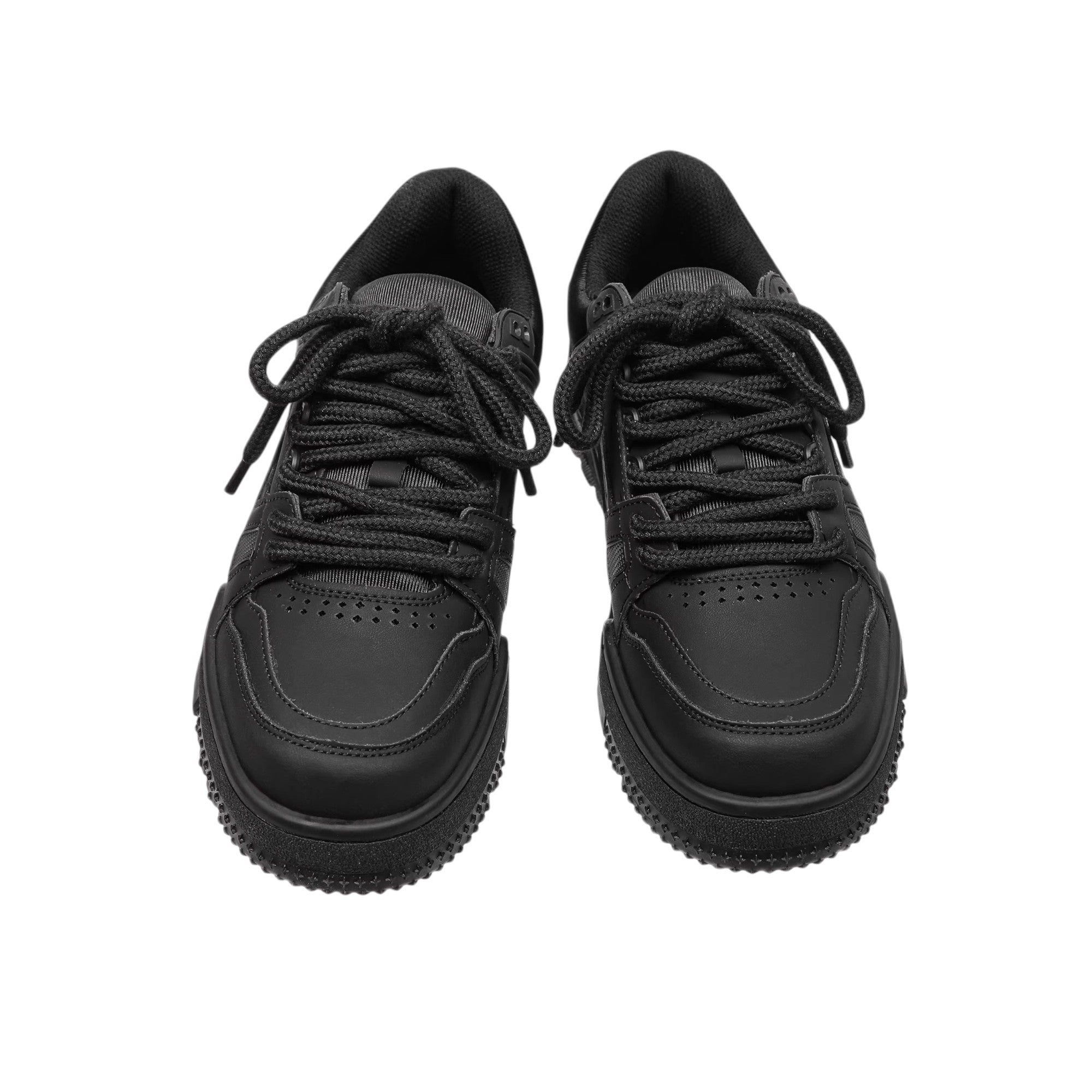 All Black Thick Sole Heightened Sneaker FG2004