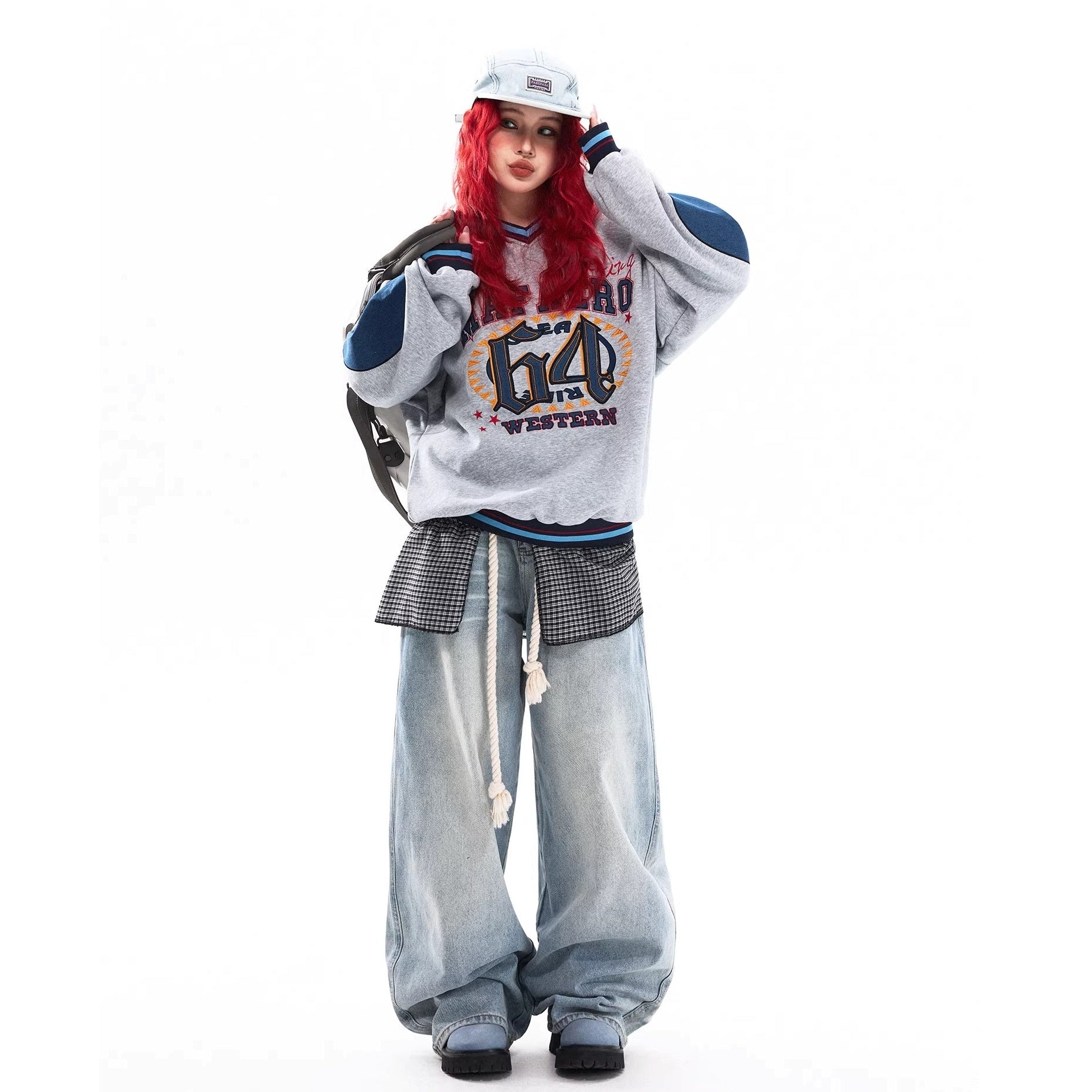 College Baseball Style V-Neck Sweat MW10319