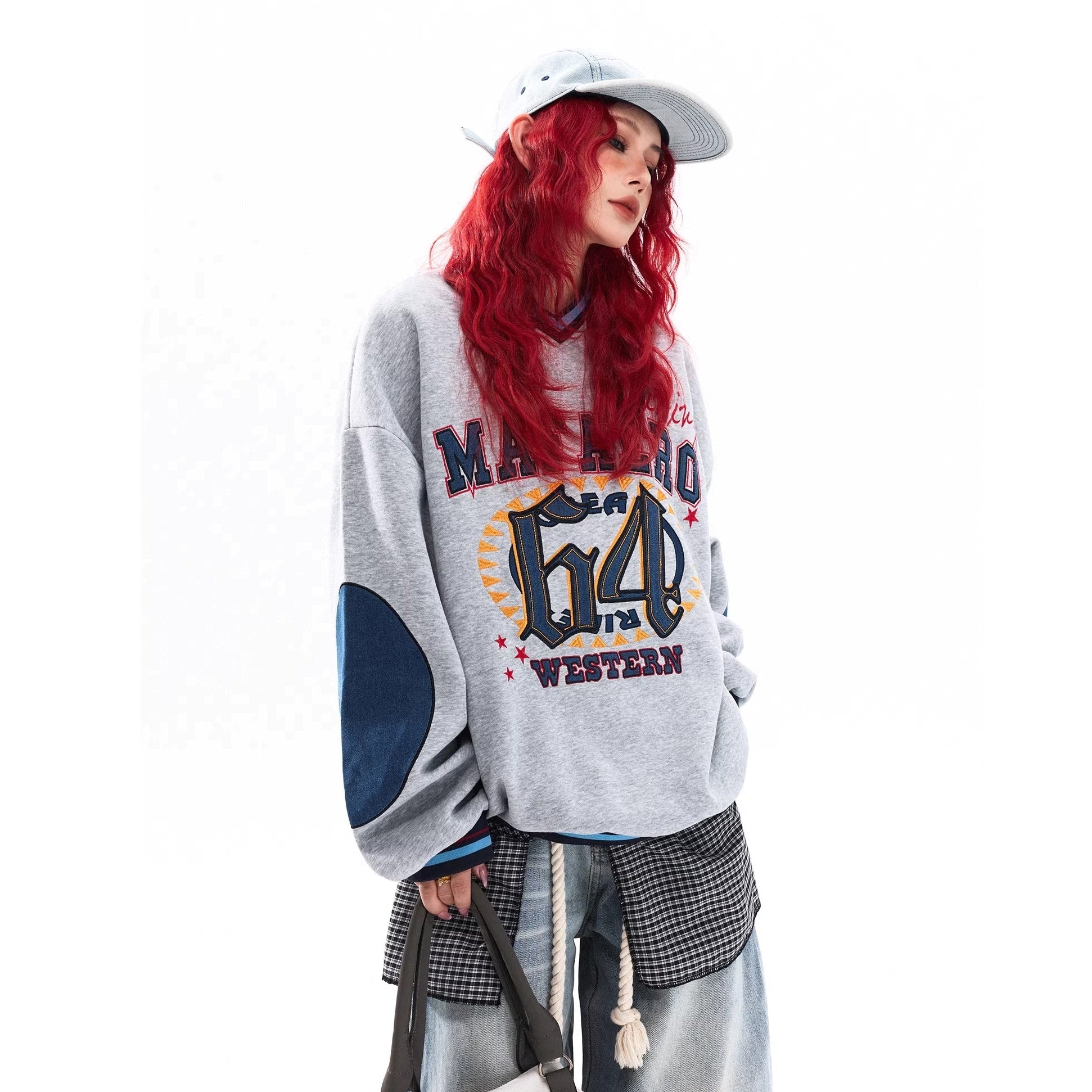 College Baseball Style V-Neck Sweat MW10319