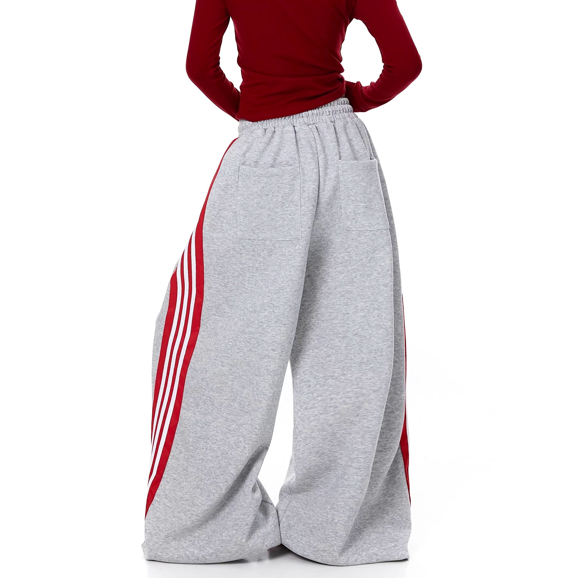 Contrast Striped Patchwork Curve Sweat Pants BK7072