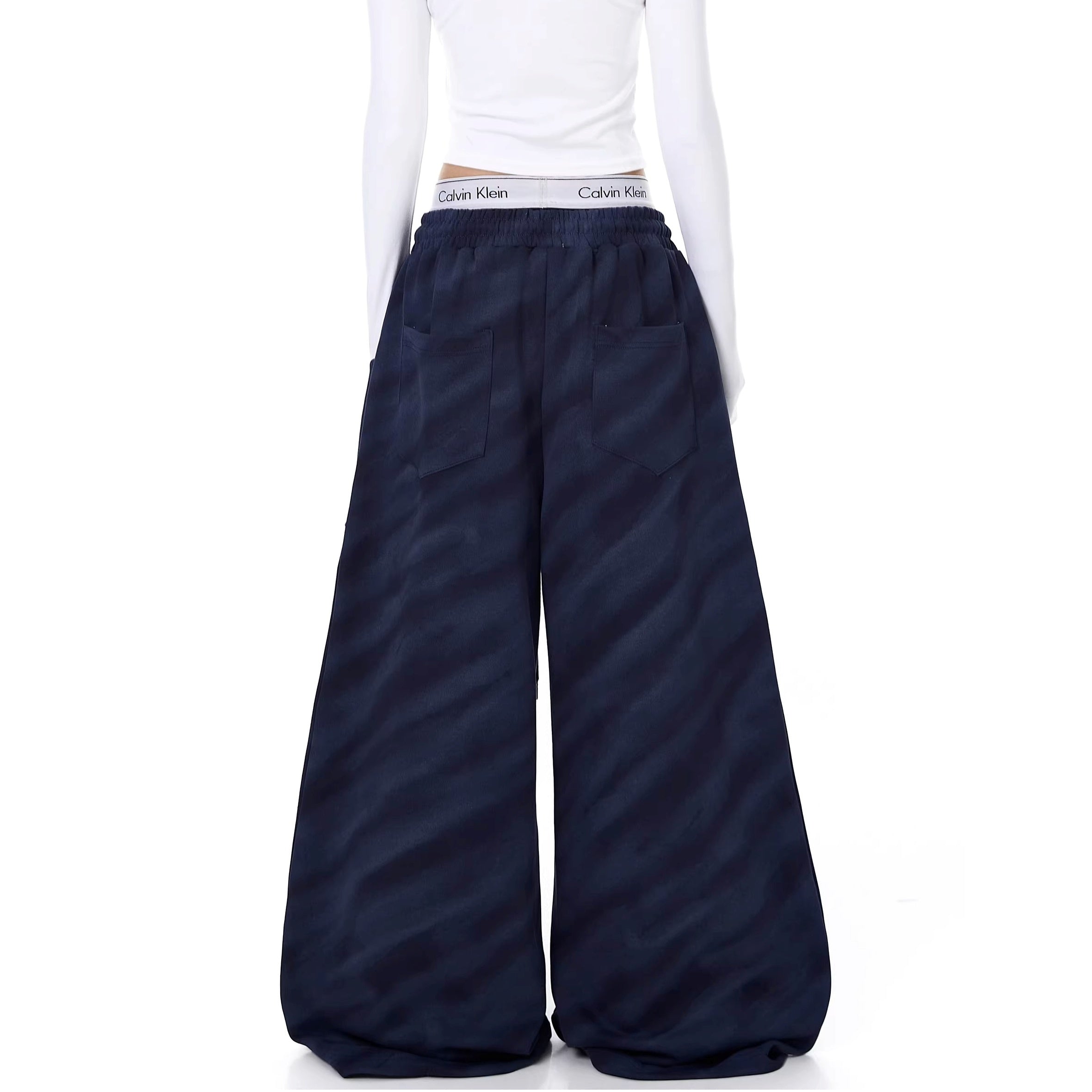 Drawstring Tie-dye Striped Curve Sweat Pants BK7071