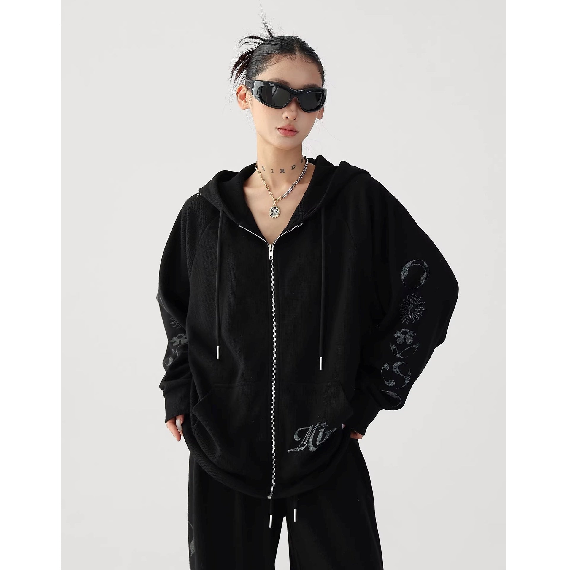 【上下別売り】Waffle American Gothic Printed Sweat Jacket & Pants Set-up AC7019