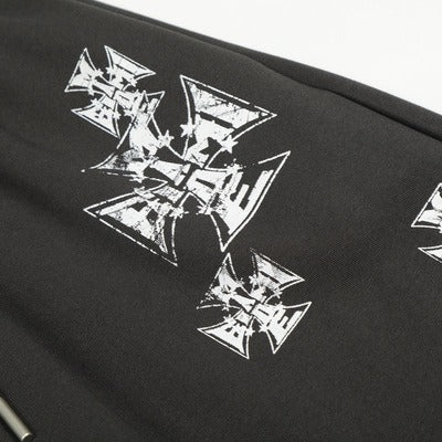 Crack Print Loose Sweat Pants MW10311