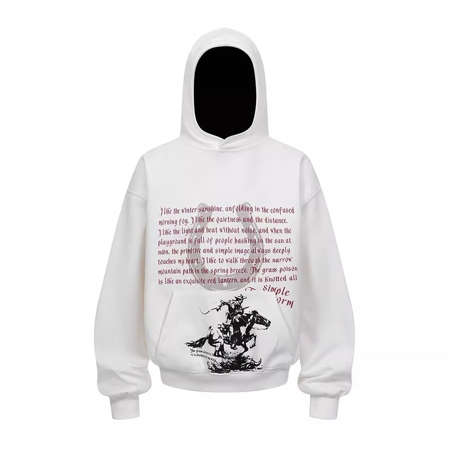 Horseshoe Graphic Letter Print Hoodie MW10350