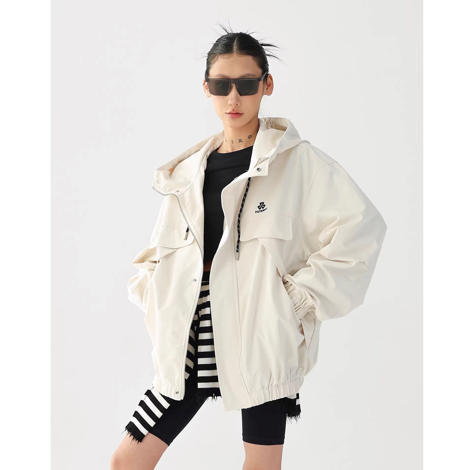 Work Hooded Windbreaker Jacket AC7026